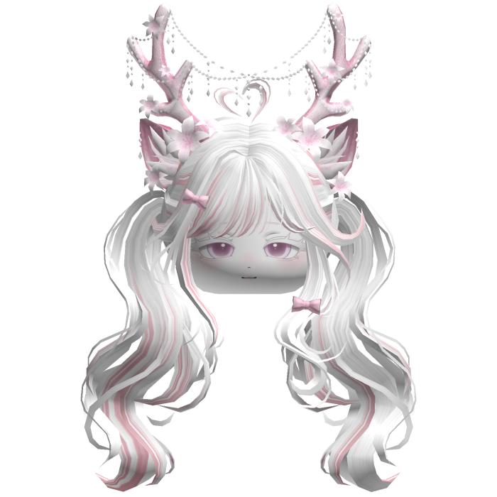 Ethereal Christmas Fairy Fawn Pigtails w/ Antlers