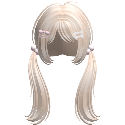 🤍 cutecore pigtails with hair clips blonde