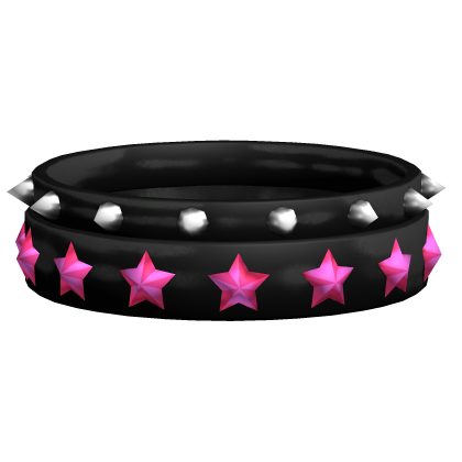 Star Grunge Choker In Black & Pink