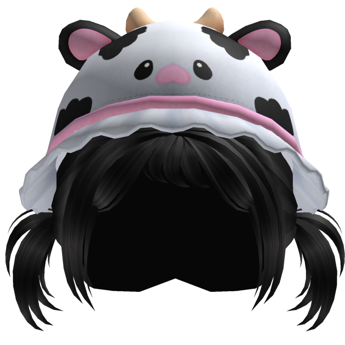Black Pigtails with a Cow Hat