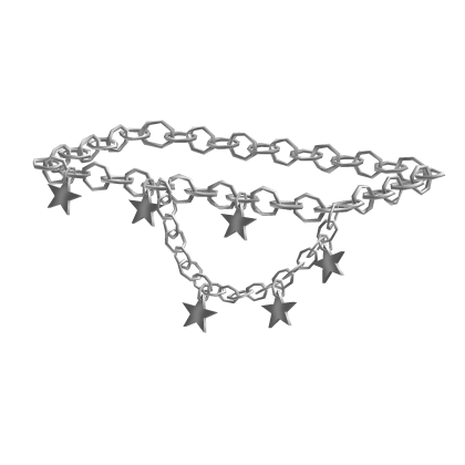Y2K Silver Starry Chain Belt