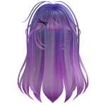 Messy Cute Purple & Pink Hair w Black Clip