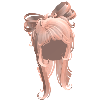 Long Cute Bow Shaped Ponytail Hair - Light Pink Roblox item