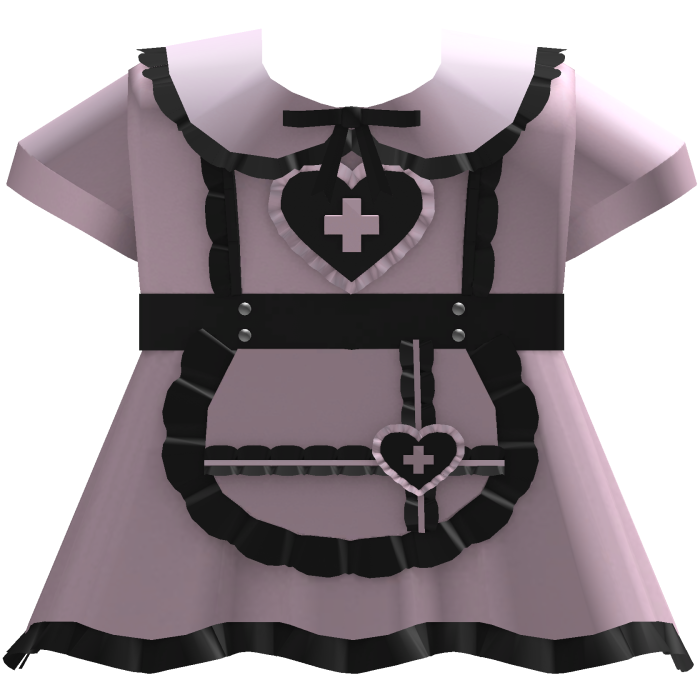 Pink Black goth kawaii cute ruffled nurse dress 