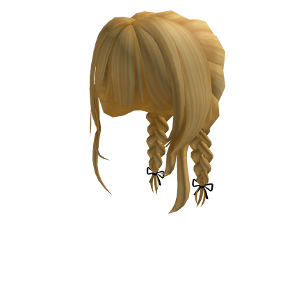 Blonde Braided Pigtails with Bows Roblox item