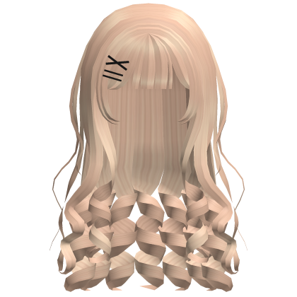 ♡ cute anime girl hair w/ black hairclips (blonde) Roblox item