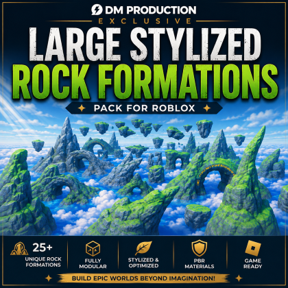 Large Stylized Roblox Rock Formations Pack