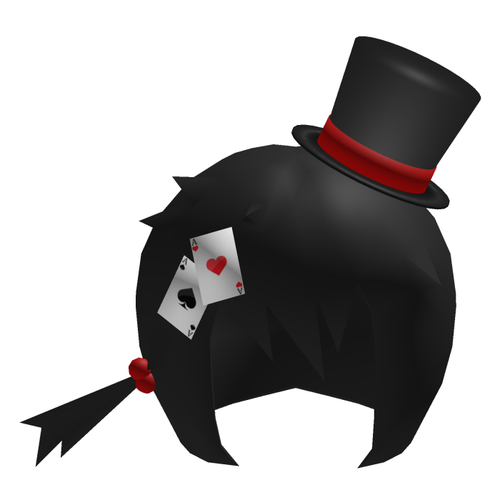 Low Poly Cards & Top Hat Black Hair