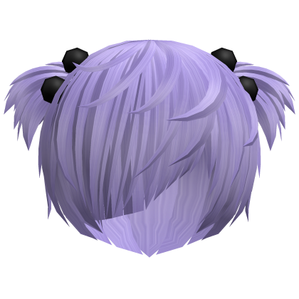(//_^) purple messy anime vkei emo hair w buns