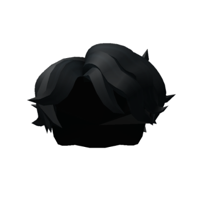 Black Messy Wavy Hair for boys Roblox decal