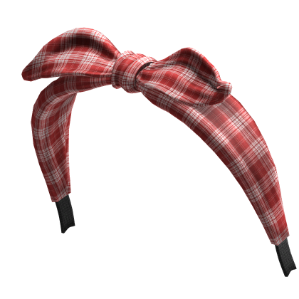 Tied Trendy Headband (Red Plaid) Roblox item