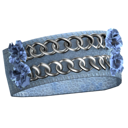 3.0 Blue Y2K Flower Arm Bracelet Double Chain