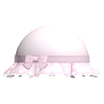 𖹭◞ cute ruffle polka dot hat in pink ! !  Roblox item