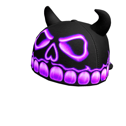 Halloween Glowing Skull Purple Cap Backwards