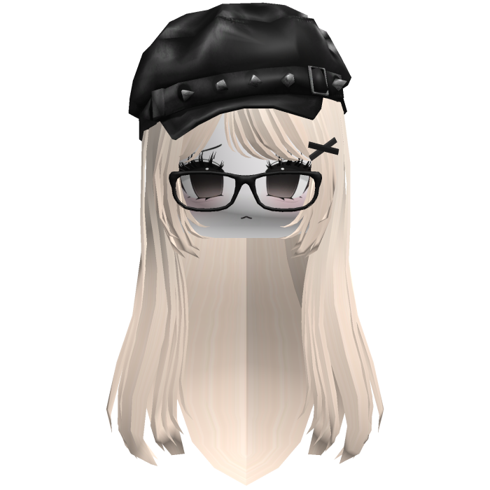 ☆ Gothic Beret hair blonde w/ Moe face glasses