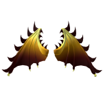 Spiked Curled Golden Dragon Wings