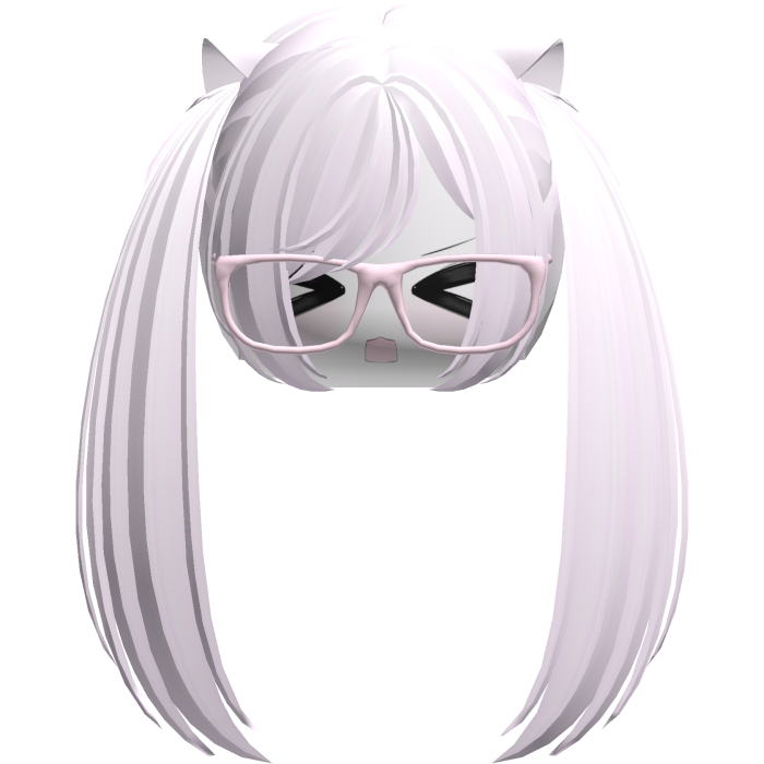 Kawaii Moe Light Pink Pigtails w Glasses