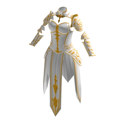 White & gold Priestess of the holy order dress | Roblox Item - Rolimon's
