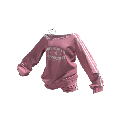 Oversized Off Shoulder Sweatshirt Set (pink)