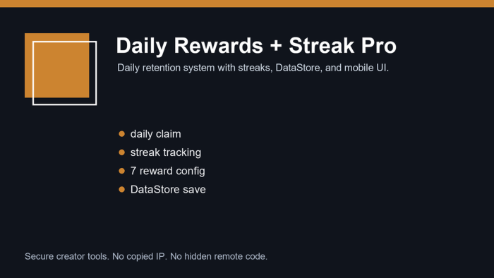 Daily Rewards Streak Pro System preview 3