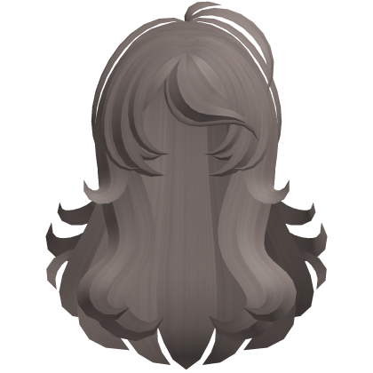 fluffy swirly long side bang hair ash brown Roblox item