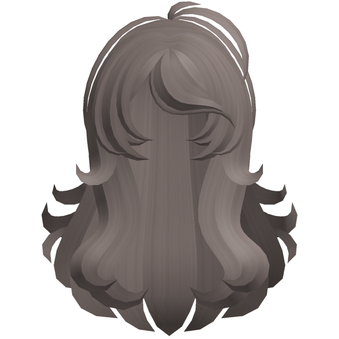 fluffy swirly long side bang hair ash brown