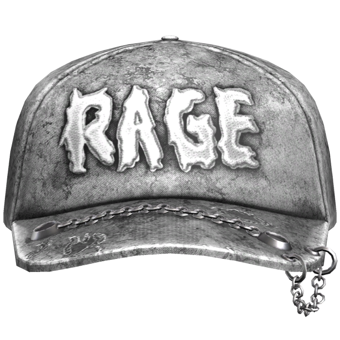 Rage White Distressed Cap