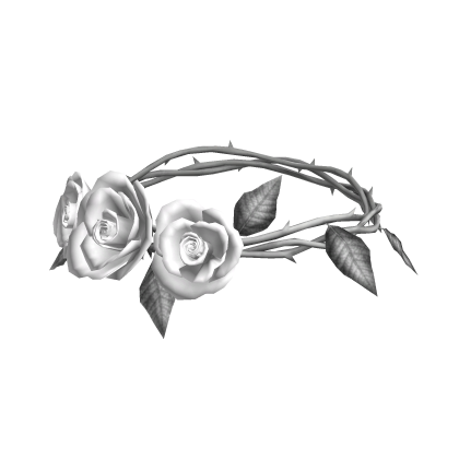 White-Silver Frozen Roses Wreath Crown Tiara