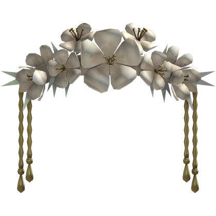 Beige & Gold Flower Headpiece 