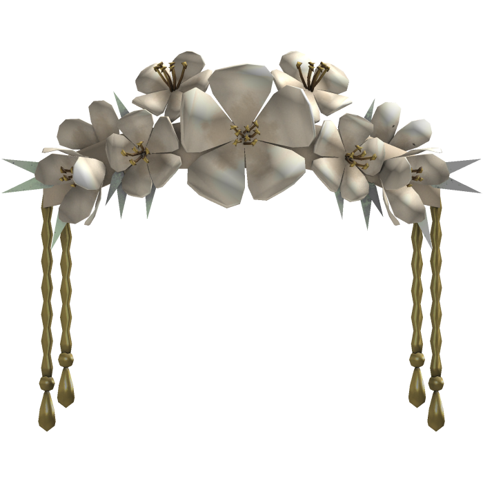 Beige & Gold Flower Headpiece 