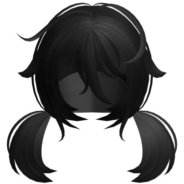♡ Kawaii Tweencore Messy Anime Black Pigtails 🍀