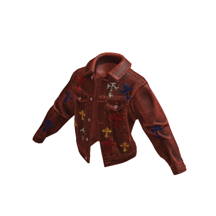 Red Cross Patch Leather Jacket