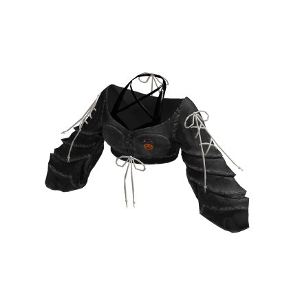 Halloween Black Goth Laced Off Shoulder Crop Top