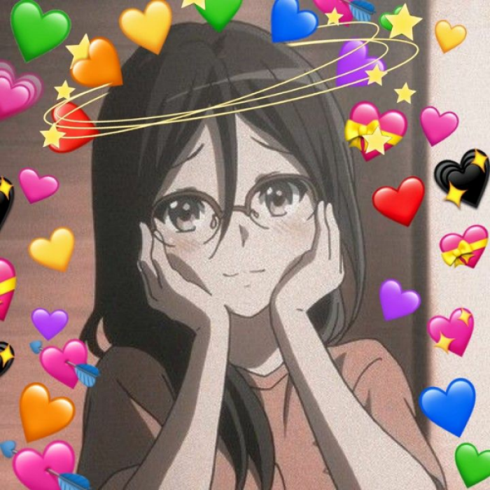 kawaii anime girl with hearts Roblox decal