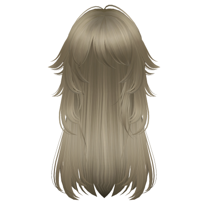 long fluffy anime hair with tufts (dirty blonde)
