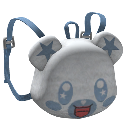 -',ৎ Cute Kawaii Bear Backpack in White Blue (3.0)