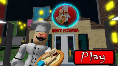 Kabur dari pizzeria(SCARY OBBY 🔪🩸)