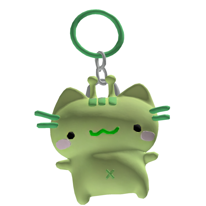 Silly Alien Cat Keychain