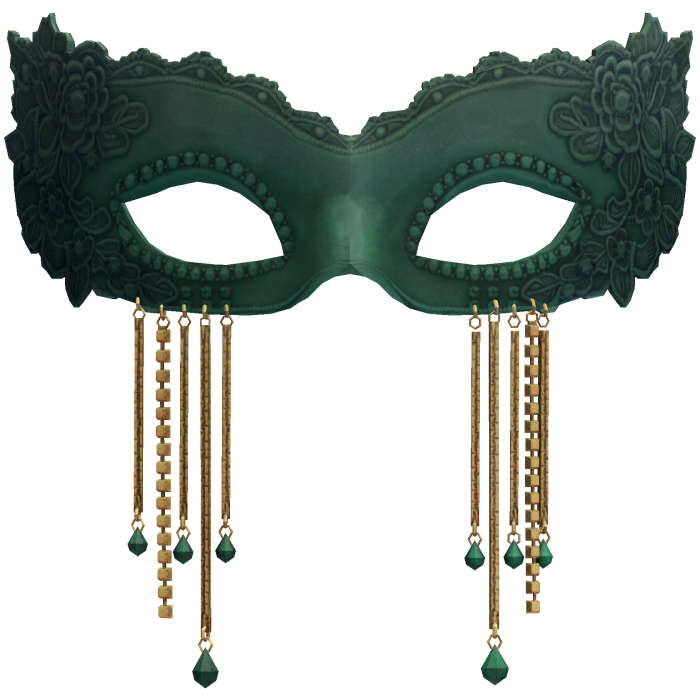 Emerald Gothic Lace Masquerade Mask