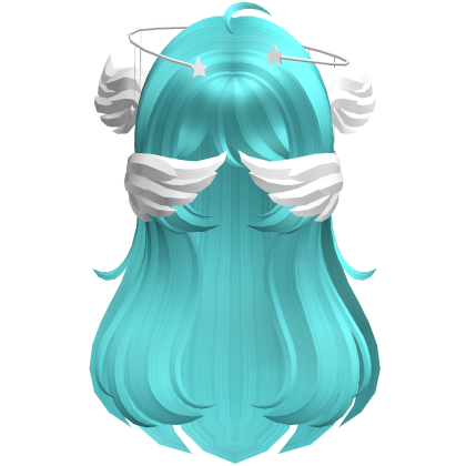 Hot Blue Angelic Hair W Halo Roblox item