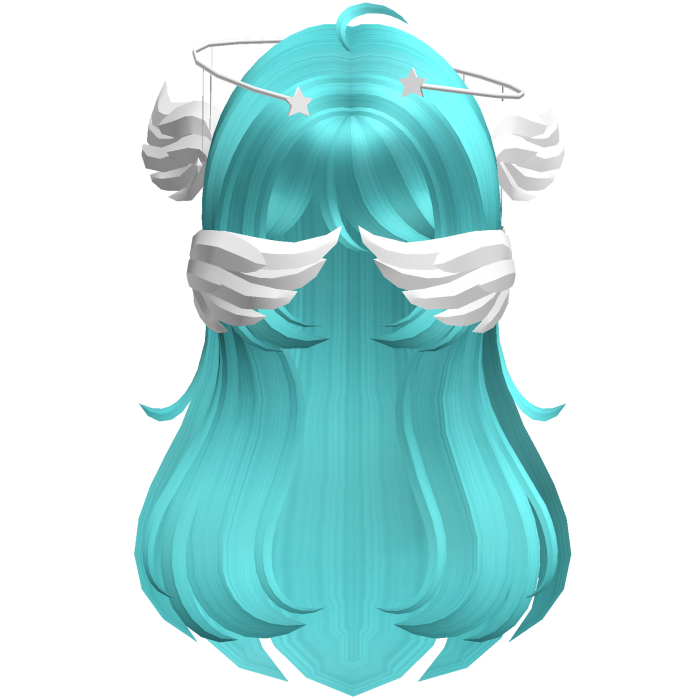 Hot Blue Angelic Hair W Halo