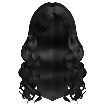 ♡ ꒰ Cute Long Curly Hair in Black  Roblox item
