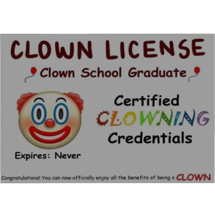 Clown License Meme Funny