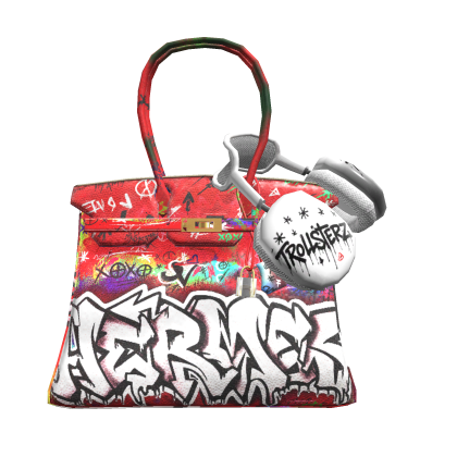 [3.0] Red Hermes Graffiti Shoulder Purse  Roblox item