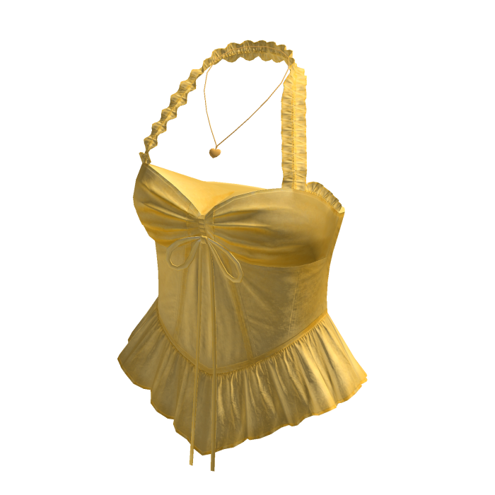 Ruffle Halter Corset Top (Yellow)
