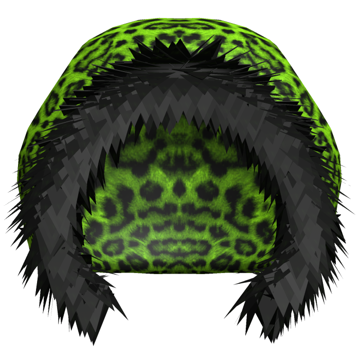 Neon Green Fluffy Leopard Hood