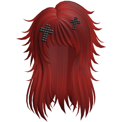Scene Spiky Hair Stud Cross - Red