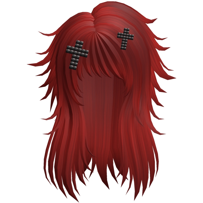 Scene Spiky Hair Stud Cross - Red