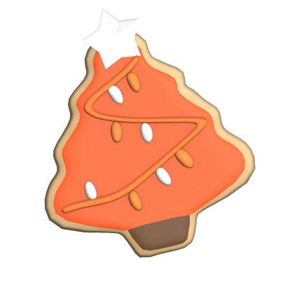 orange christmas tree sugar cookie