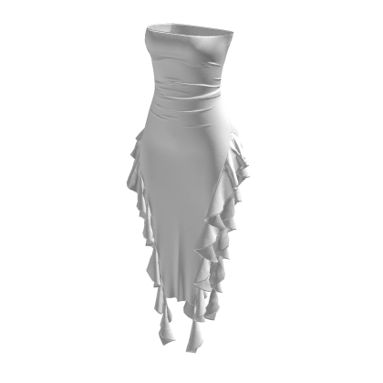 ruffle white dress